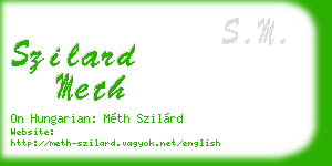 szilard meth business card